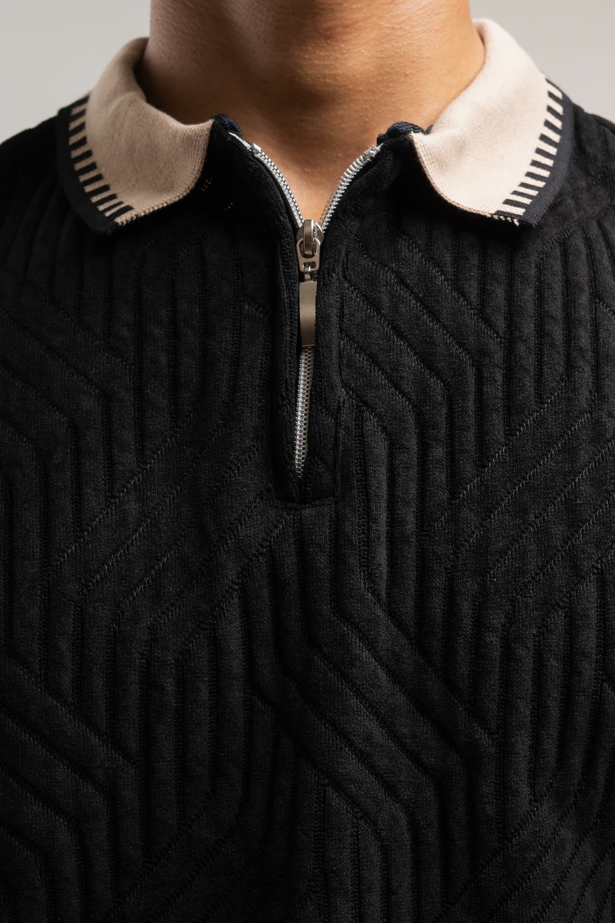 retro knit polo Tshirt