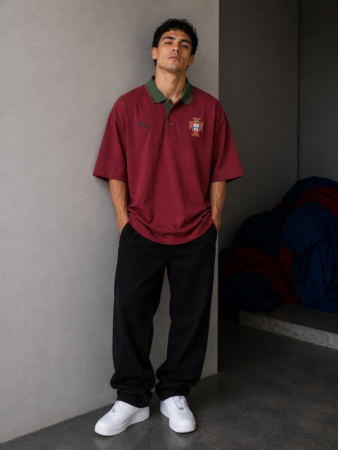 Retro Football Oversized Polo T-Shirt