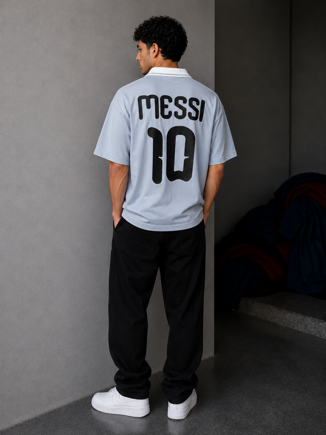 Retro Football Oversized Polo T-Shirt