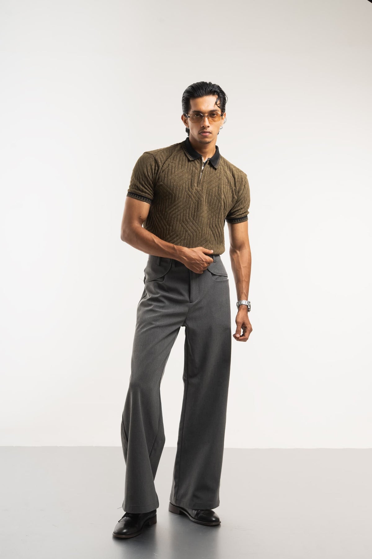 retro knit polo Tshirt