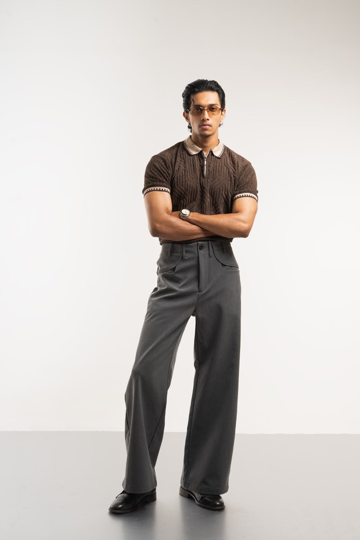 retro knit polo Tshirt
