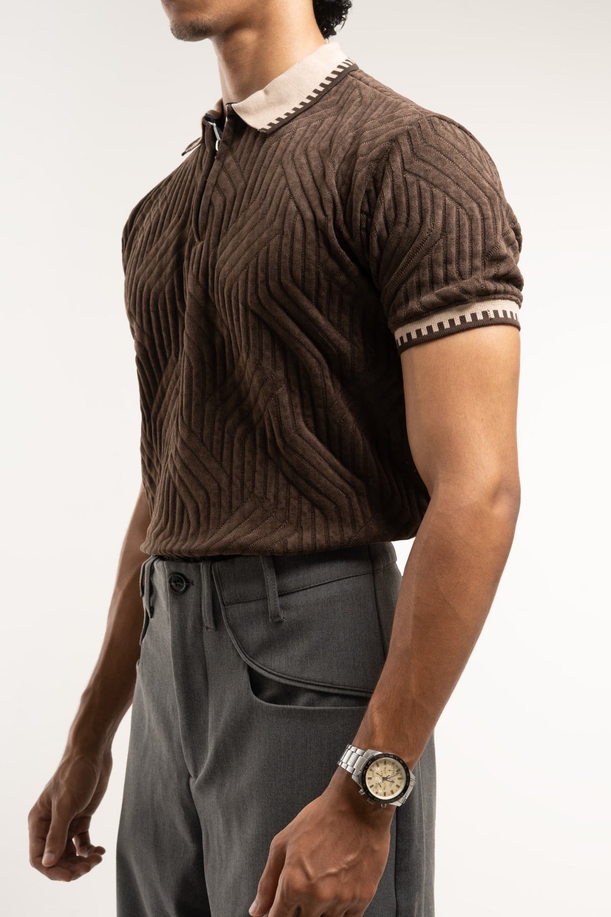 retro knit polo Tshirt