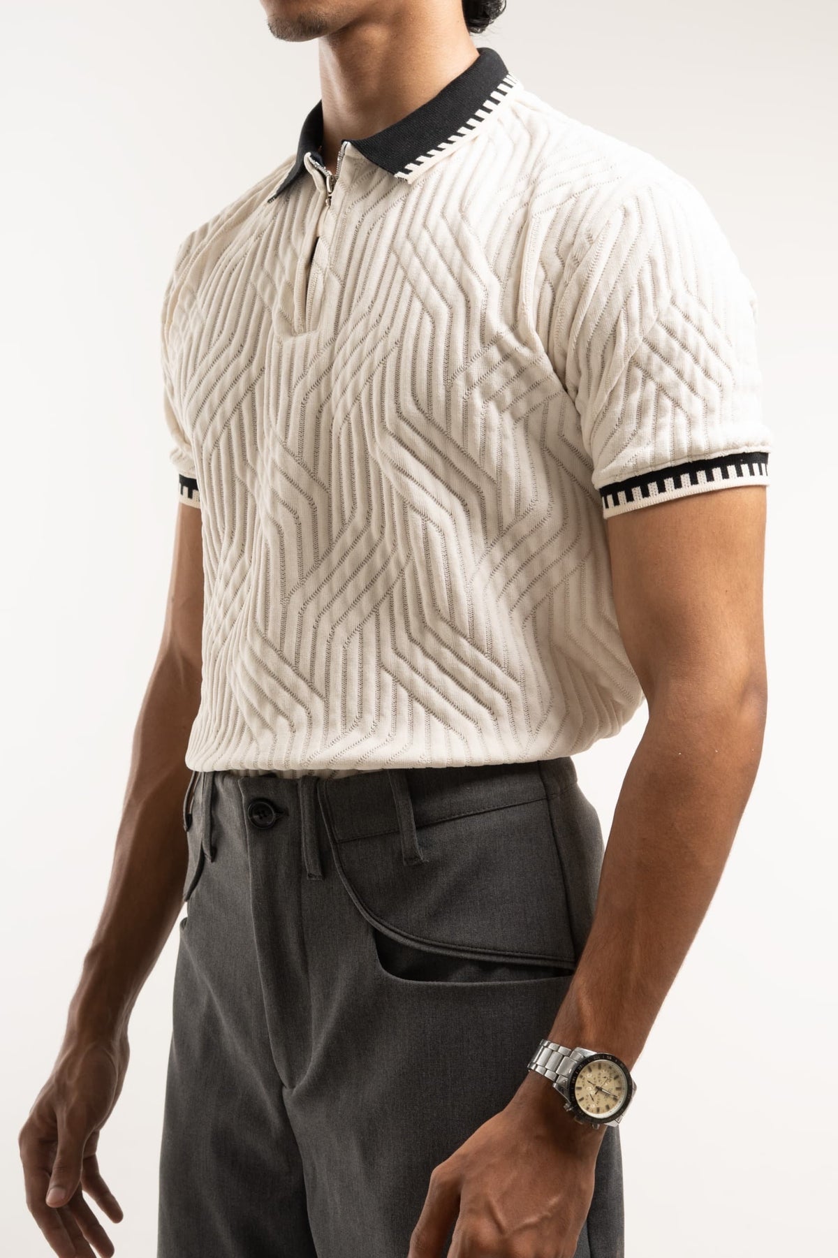 retro knit polo Tshirt