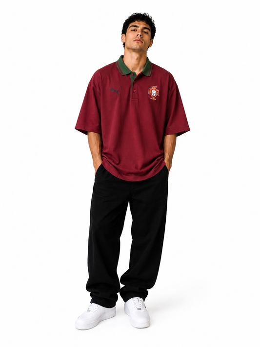 Retro Football Oversized Polo T-Shirt